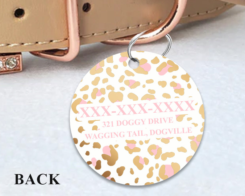 Pet ID Tag | Baby Pink Cheetah